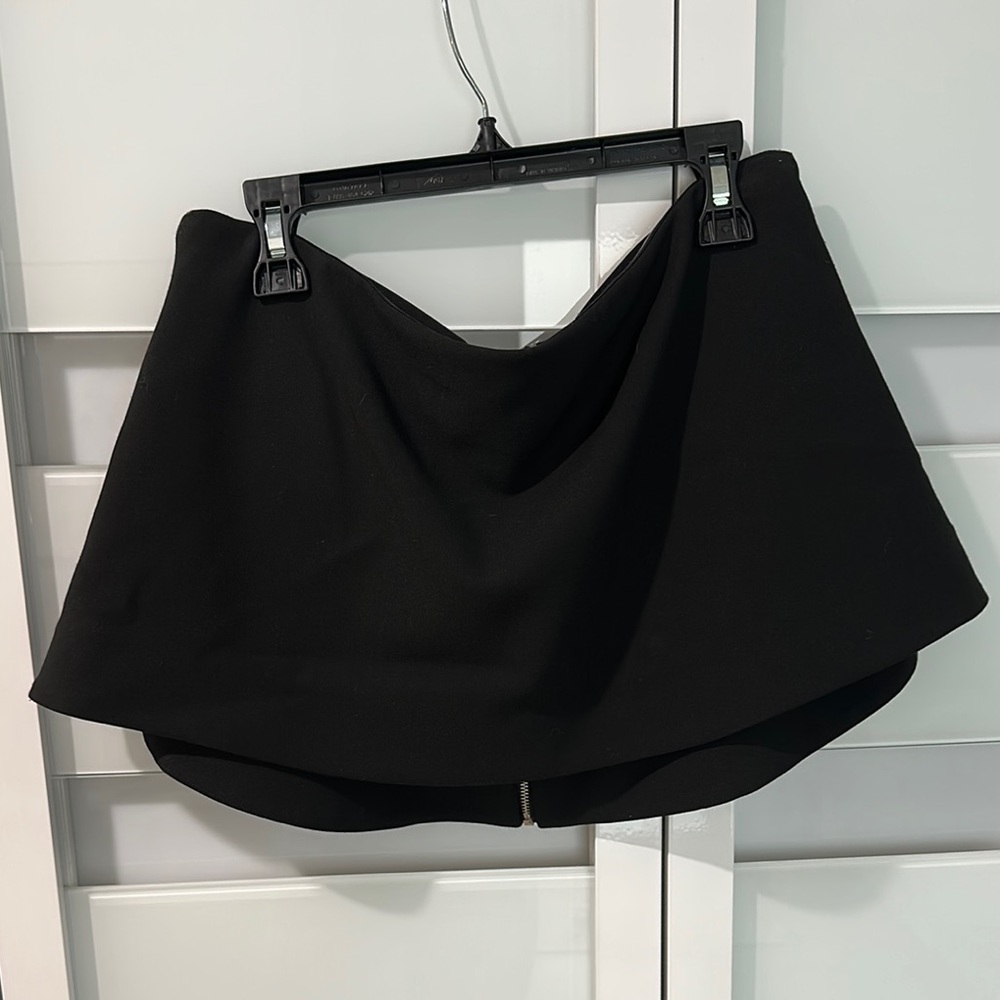 Elizabeth and James Black Asymmetrical Skater Crop Top